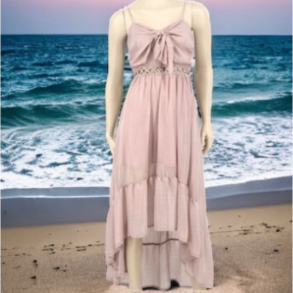 SAINTS & SECRETS BOHO GROMMET WAIST HIGH LOW DRESS SZ 8​​​​​